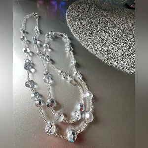 Silver Beaded Necklace by New York & Company